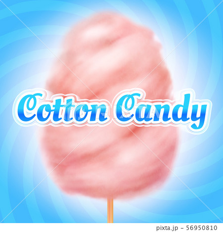 Cotton candy background. Candyfloss, kids sugar sweet dessert. Summer holiday vector poster 56950810