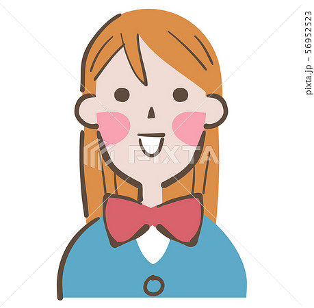 笑顔の女子高校生 イラストのイラスト素材