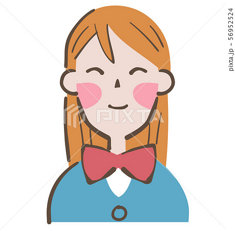 笑顔の女子高校生 イラストのイラスト素材 56952524 Pixta