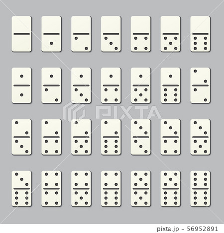 Full domino pieces. Numbered tiles for family strategy table game. Vector dominoes signs isolated on 56952891