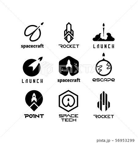 Space flying rockets, launching shuttles, spaceship, aviation vector logos isolated Space flying rockets, launching shuttles, spaceship, aviation vector logos isolated 56953299