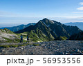 北アルプスの朝の剱岳と登山者たち 56953556