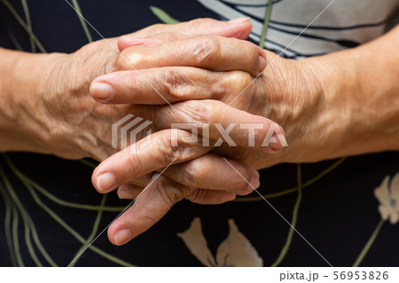 Senior woman's hold her hands & praying, Religious Senior woman's hold her hands & praying, Religious 56953826