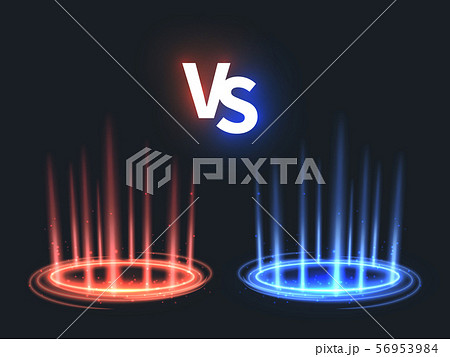 Versus glowing teleport effect on floor vs battle Vector Image