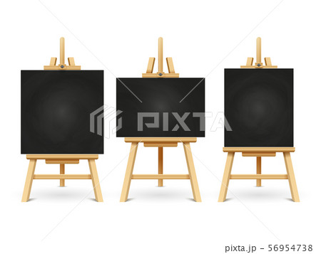 Wood chalk easels or painting art boards isolated on white background 56954738