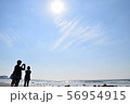 海辺の砂浜の風景と人々（神奈川県 由比ヶ浜） 56954915