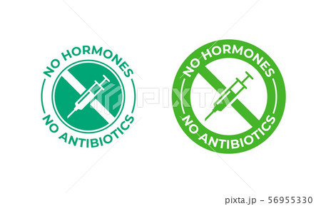 No Antibiotics Food Label Stamp Hormones Freeのイラスト素材