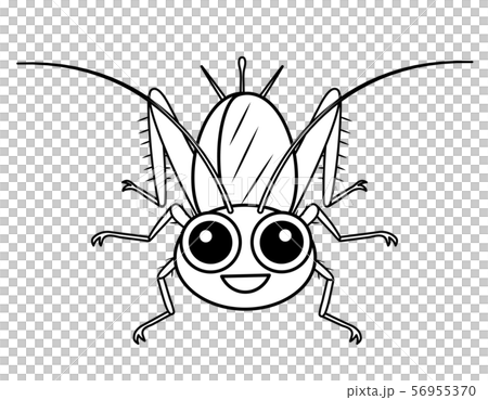 コオロギ キャラクター ぬりえ イラスト クリップアート コオロギ キャラクター ぬりえ イラスト クリップアート 56955370