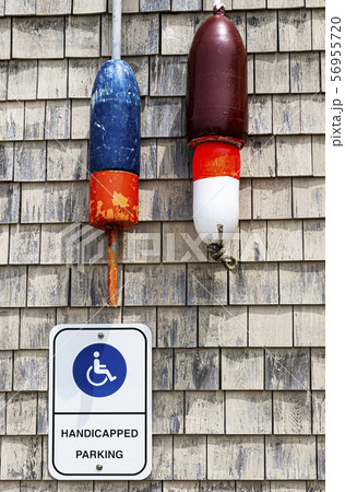 Handicapped Parking sign in Maine with lobster 56955720