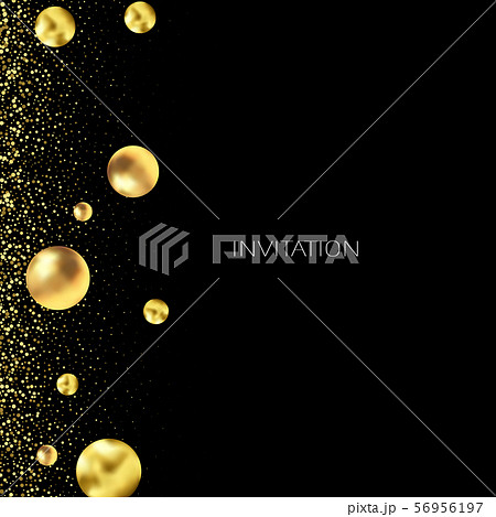 Gold glitter background with sparkle shine light confetti. Vector glittering black background 56956197