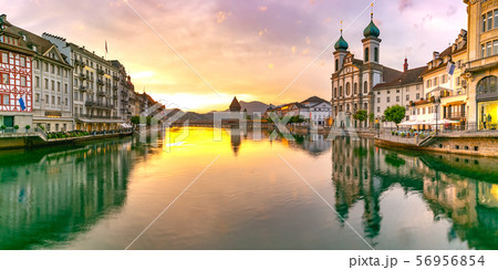 Lucerne at sunrise, Switzerland 56956854
