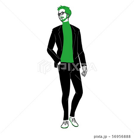 オフィスにいるメガネをかけた若い男性 オフィスにいるメガネをかけた若い男性 56956888