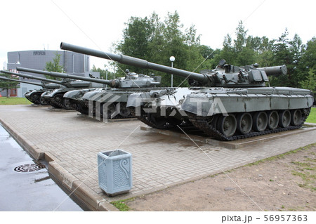 St. Petersburg, Russia-June 2019. Soviet weapons of world war II, exhibition in the Park 56957363