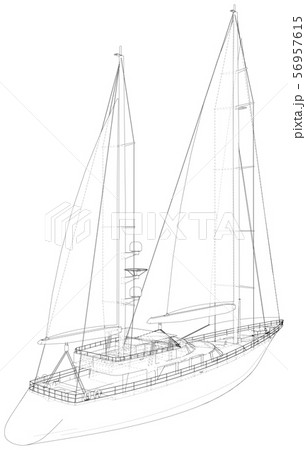Sea sail yachts Wire-frame on white background. EPS10 format. Vector created of 3d, Wire-frame Sea sail yachts Wire-frame on white background. EPS10 format. Vector created of 3d, Wire-frame 56957615