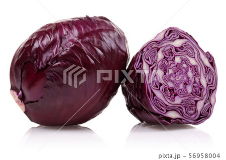 Fresh red cabbages isolated on white 56958004