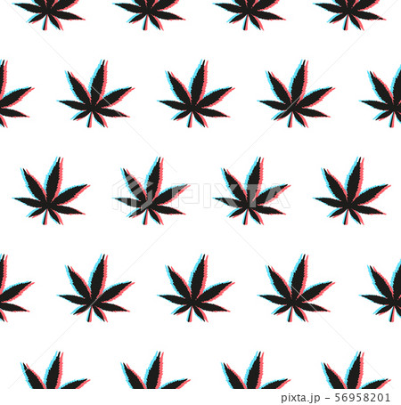 Anaglyph weed seamless pattern with 3D effect 56958201