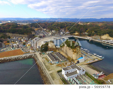 平潟港の眺め〜ドローンで空撮（平潟港／茨城県北茨城市） 56959778