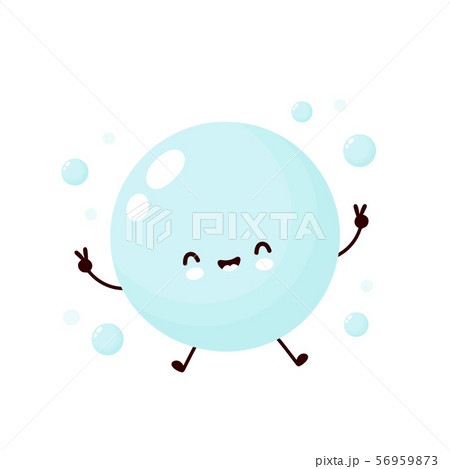 Cute happy soap bubble. Vector 56959873