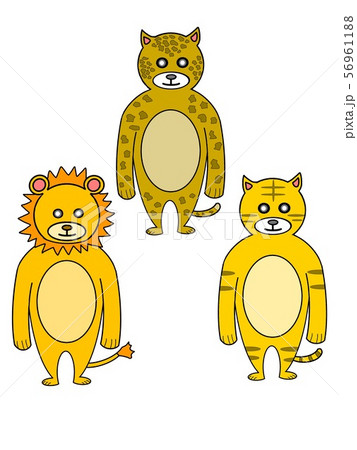トラ ライオン ヒョウのイラスト素材