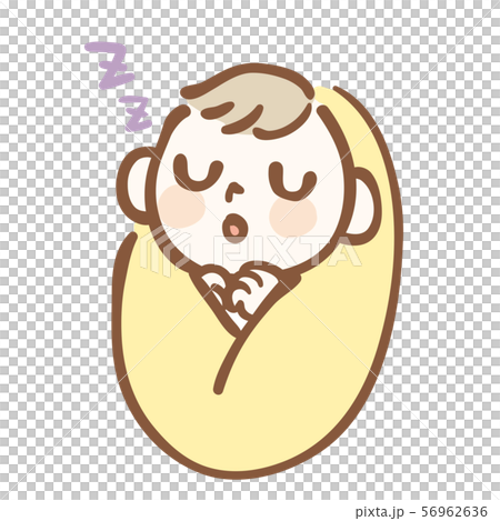 Illustration of a sleeping baby 56962636