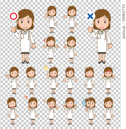 Doctor doctor female facial expression pose set main line available Doctor doctor female facial expression pose set main line available 56962733