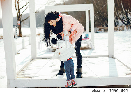 Mother with little daughter Mother with little daughter 56964696