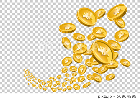 飛び散るコイン お金 のイラスト ギャンブル ファイナンス 金融のイメージのイラスト素材