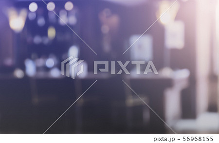 Blur bar counter  with chairs in empty restaurant 56968155