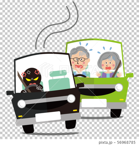知らない人に危険運転されるシニアの夫婦 56968785