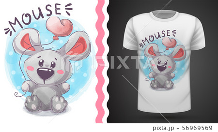Cute teddy mouse - idea for print t-shirt 56969569