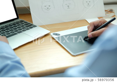 artist graphic designer drawing artwork. creative design workplace artist graphic designer drawing artwork. creative design workplace 56970356