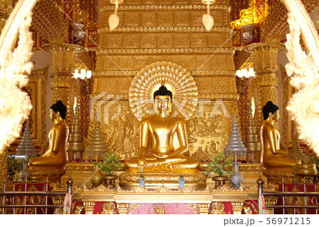 golden buddha image statue in temple 56971215