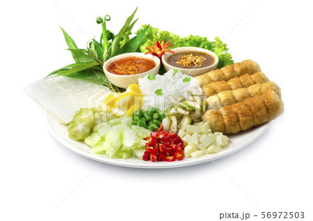 Vietnamese Pork Ball Wraps (Nam Neung) with 56972503