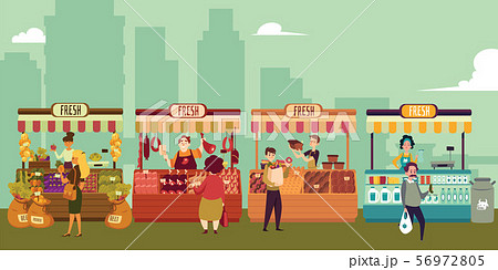 Local market place with fresh food in a big city. 56972805