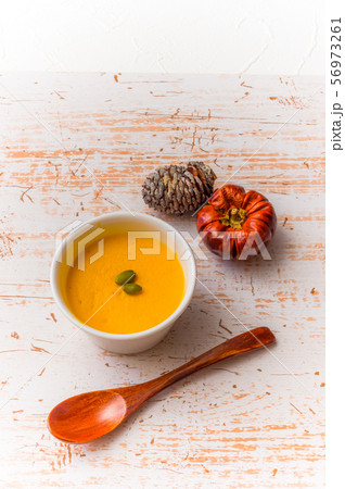 かぼちゃのプリン　home made delicious pumpkin pudding 56973261