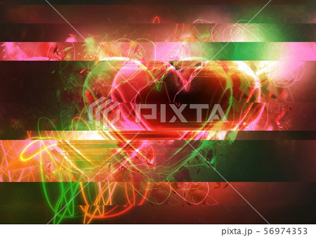 光輝く抽象的なハート 光輝く抽象的なハート 56974353