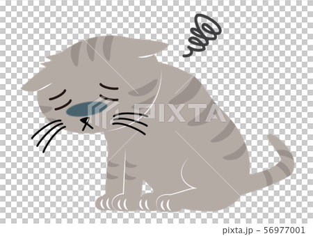 元気のない猫のイラスト素材