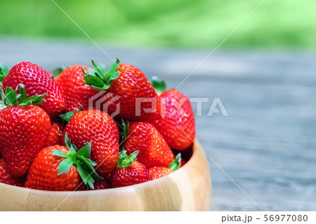 Sweet fresh juicy organic ripe strawberries in 56977080