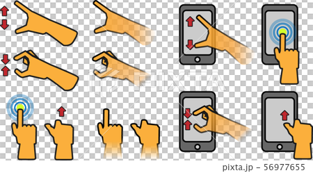 スマートフォン　操作セット　(ベクター素材) 56977655