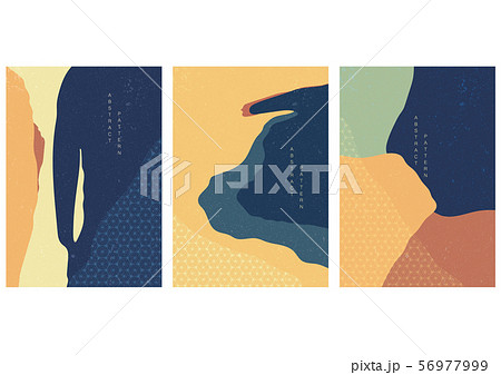 Abstract background with Japanese pattern vector. River landscape backdrop with geometric element. Abstract background with Japanese pattern vector. River landscape backdrop with geometric element. 56977999