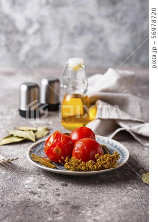 Homemade pickled tomato with spices 56978720
