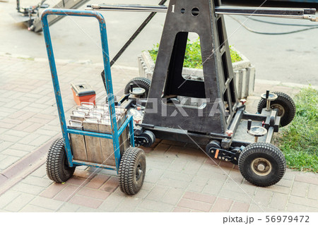 Big camera crane steel counterweight balance. 56979472