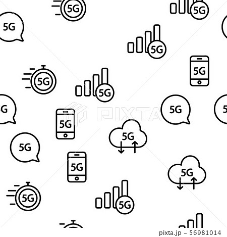 5G Fast Network, Connection To Website Vector Seamless Pattern 56981014