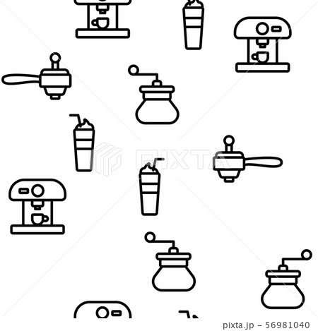 Barista Equipment Seamless Pattern Vector 56981040