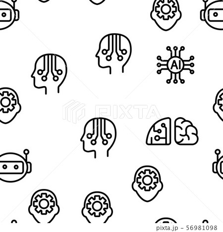 Artificial Intelligence Elements Vector Seamless Pattern 56981098