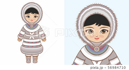 Eskimo Chukchi girl in national costume 56984710