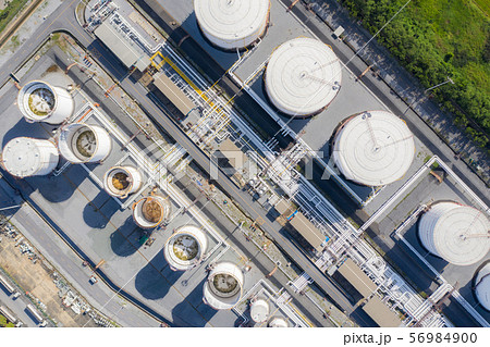 Aerial view of Chemical industry storage tank and 56984900