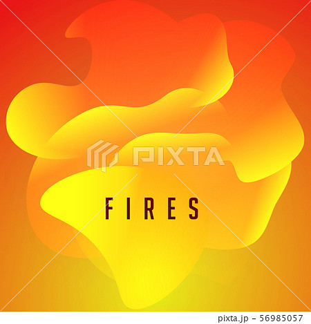 Fires, orange flame tongues, wavy abstract shape, modern design for poster, banner, cover and web 56985057