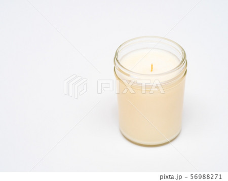 white handmade candle in white background white handmade candle in white background 56988271