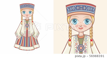 Latvian girl in national costume 56988391